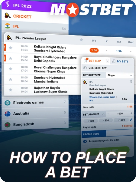 Instructions on how to bet on cricket at Mostbet